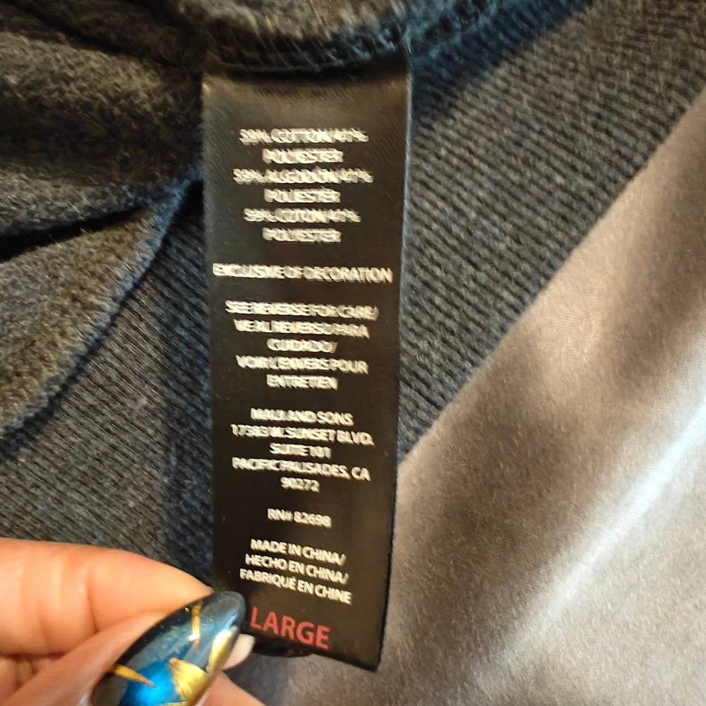 Maui and Sons Mens Zip Up Hoodie Gray Size Large Full Zip Casual Beach LARGE - Picture 6 of 12